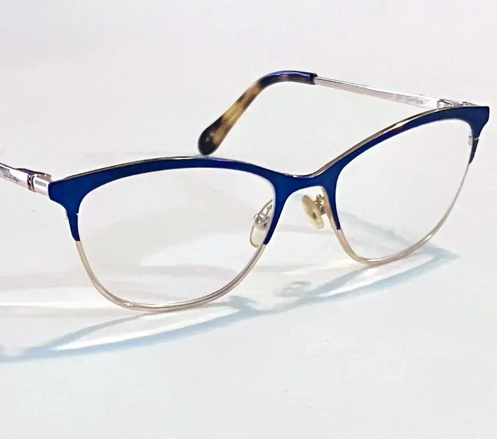 Lilly Pulitzer Eyeglass Frames Georgina Navy Blue Gold Full Rim 49 16 135